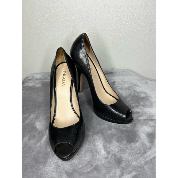 Prada Peeptoe Platform Heels 40 - Picture 1 of 16